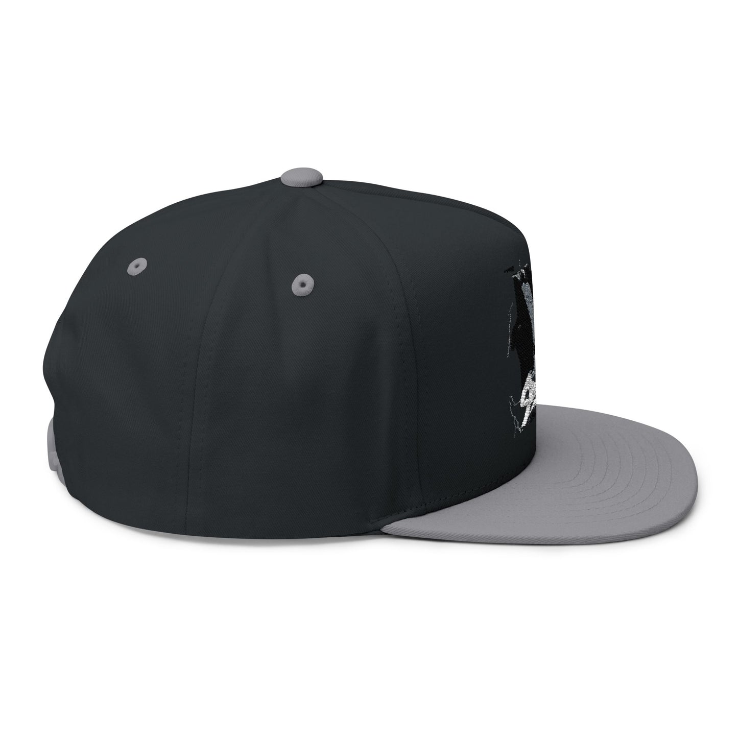 Embroidered Streetwear Flat Bill Cap – Distressed 'Streetwise' Logo
