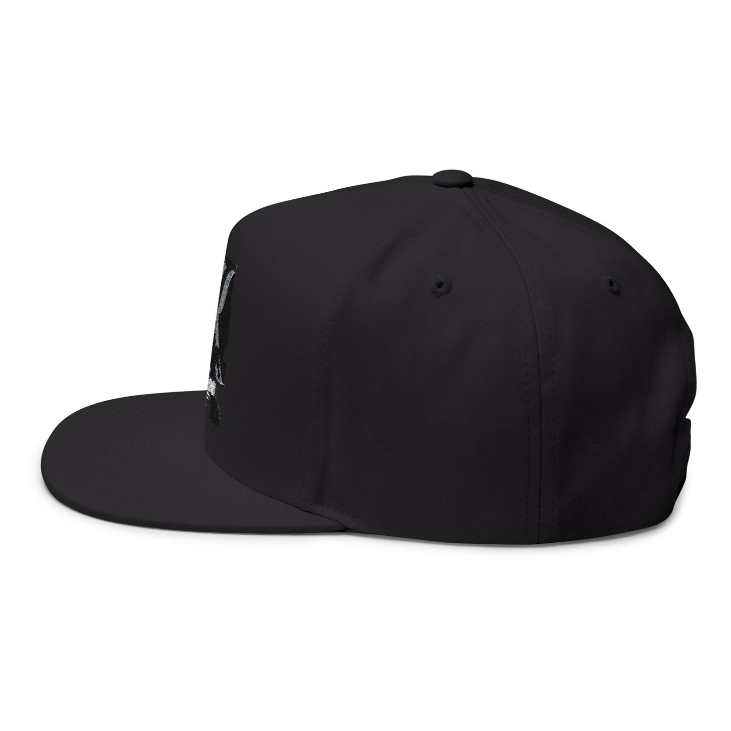 Embroidered Streetwear Flat Bill Cap – Distressed 'Streetwise' Logo