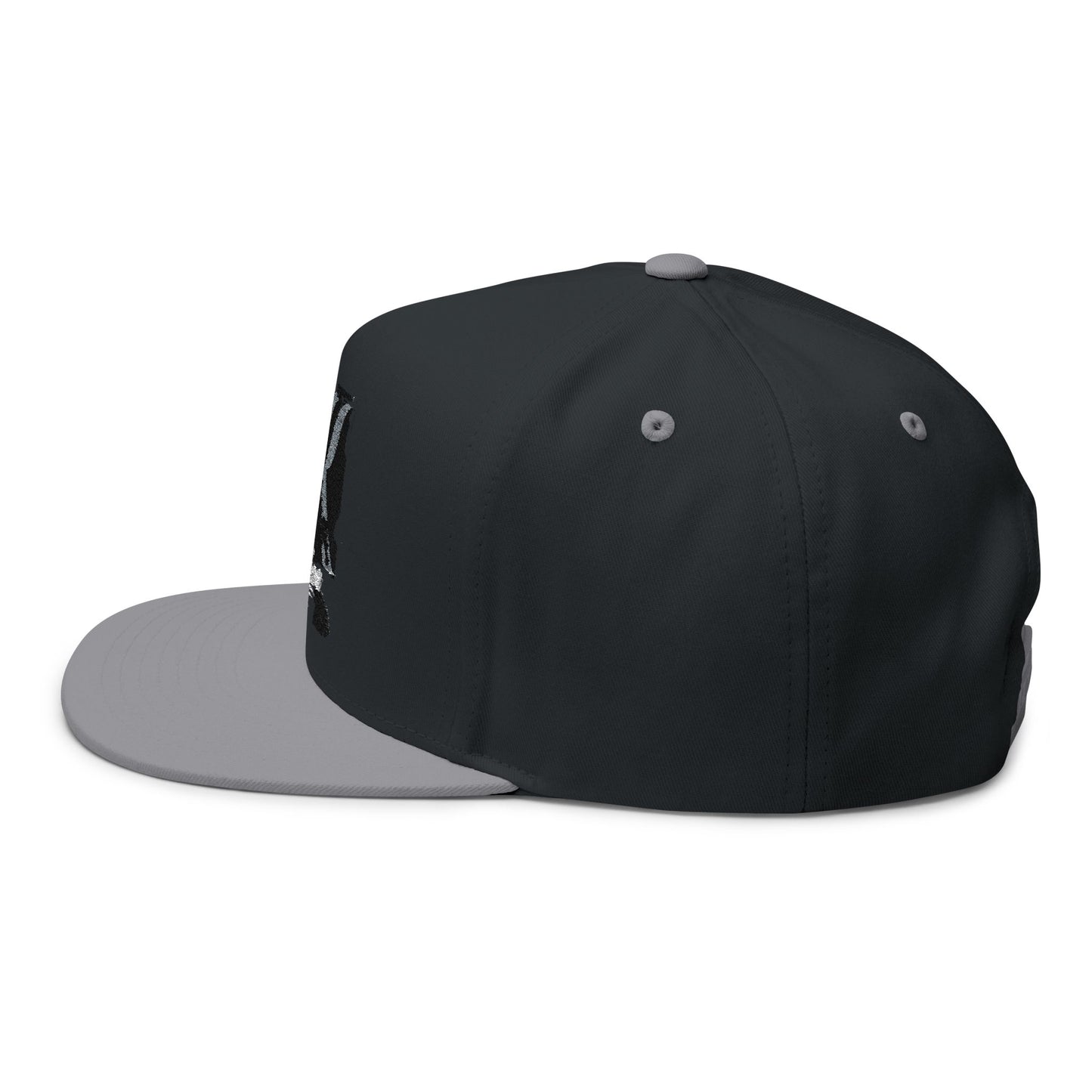 Embroidered Streetwear Flat Bill Cap – Distressed 'Streetwise' Logo
