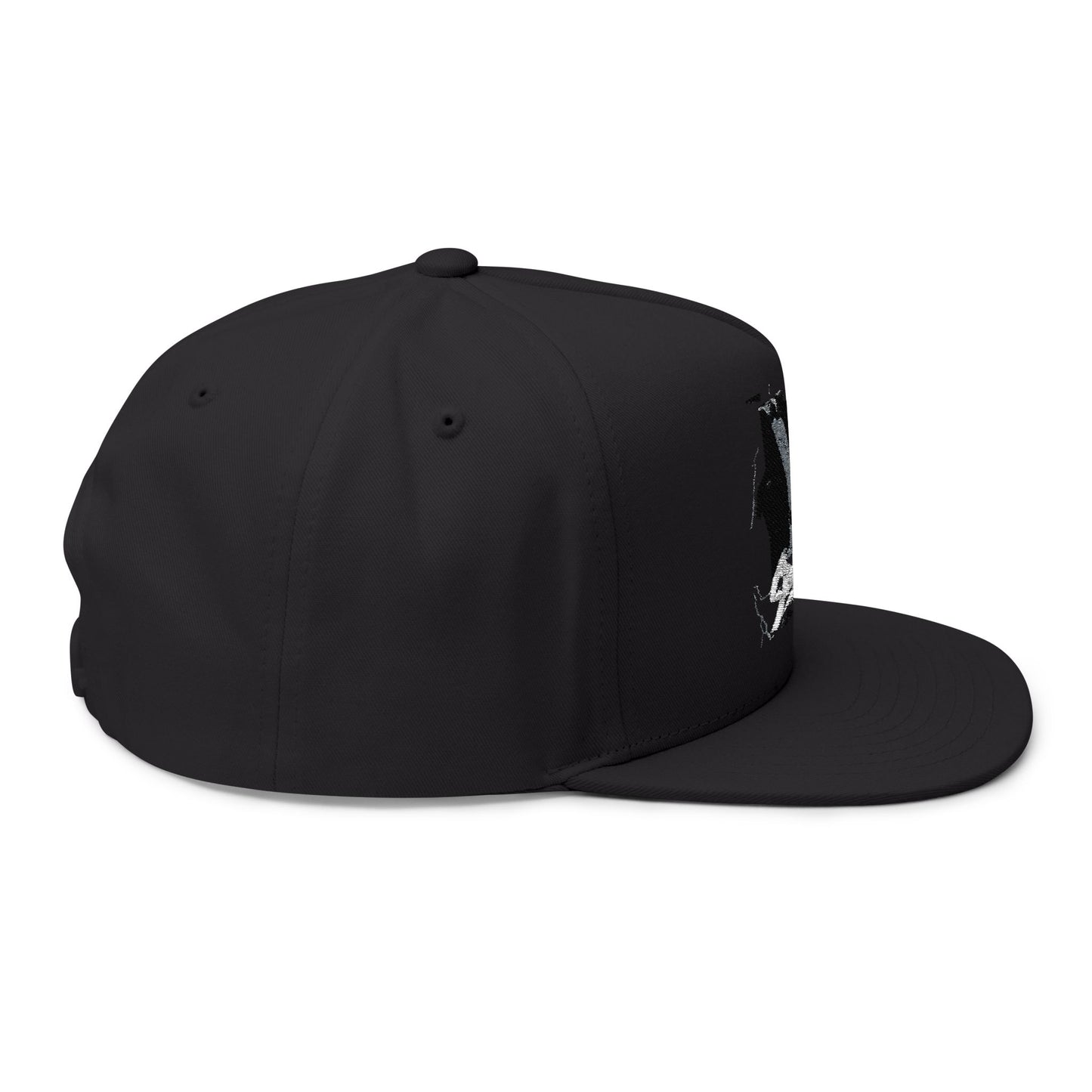 Embroidered Streetwear Flat Bill Cap – Distressed 'Streetwise' Logo