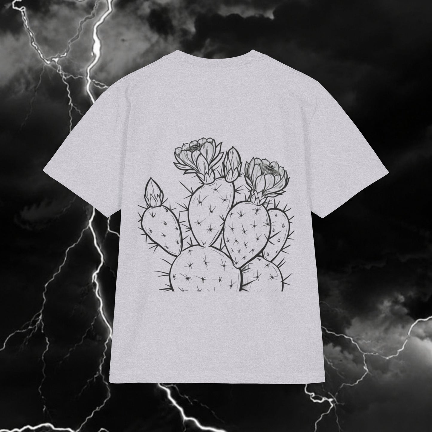 Cactus Sketch Tee — Minimal Botanical Graphic T-Shirt