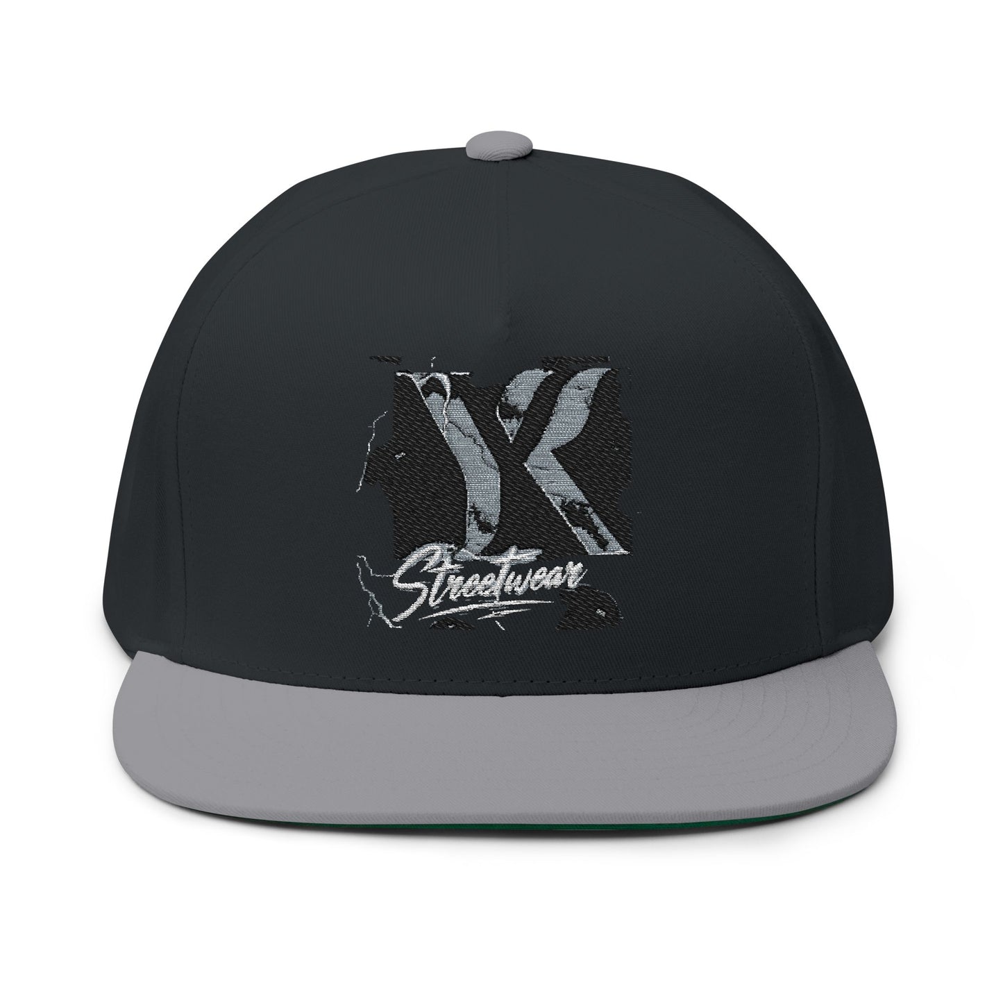 Embroidered Streetwear Flat Bill Cap – Distressed 'Streetwise' Logo